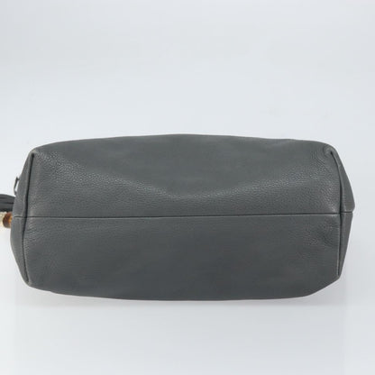Gucci Bamboo Tassel Tote Leather, GRAY, LEATHER, Tote bag
