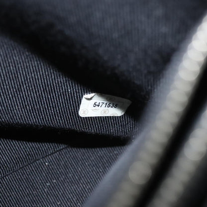 Chanel Vintage Chocolate Bar Metal Ring Tote Quilted Canvas, GRAY, CANVAS, Handbag