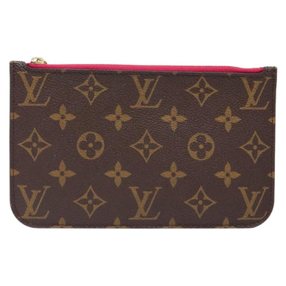 Louis Vuitton Neverfull Pochette Monogram Canvas, BROWN, CANVAS, Tote bag