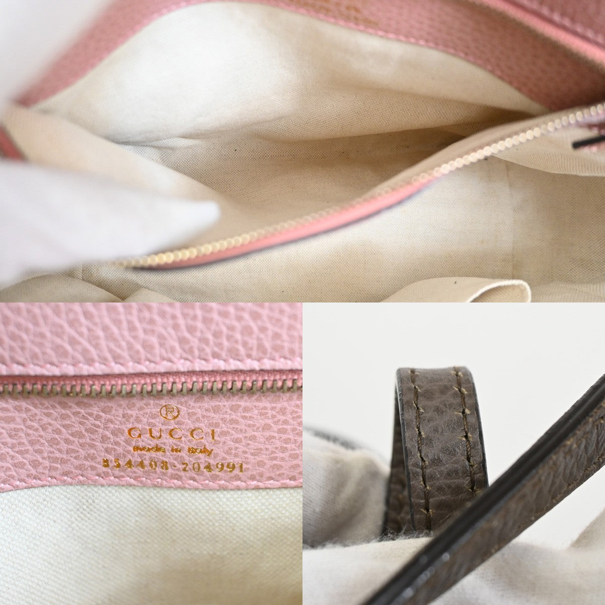 Gucci Swing Tote Leather, PINK, LEATHER, Tote bag