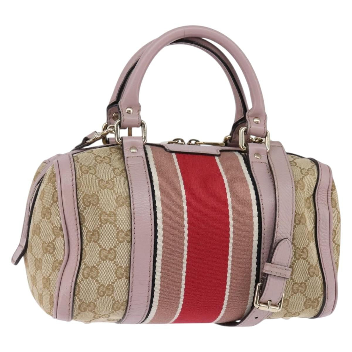 Gucci Vintage Web Boston Bag GG Canvas, BEIGE, CANVAS, Travel bag