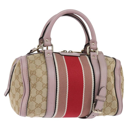 Gucci Vintage Web Boston Bag GG Canvas, BEIGE, CANVAS, Travel bag
