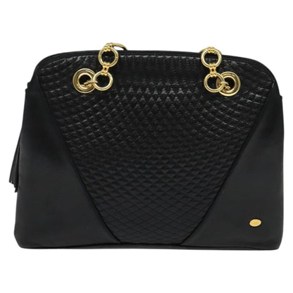 Bally Vintage Shoulder Bag Quilted leather, Black, Leather, Shoulder Bag