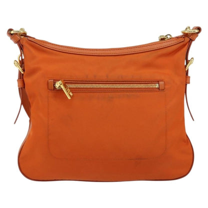 Prada Flat Messenger Tessuto with Leather, Orange, Nylon, Shoulder Bag
