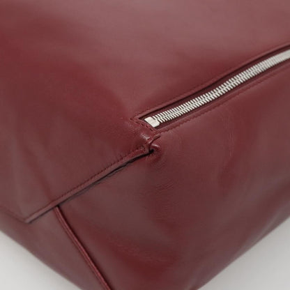 Celine Vertical Cabas Tote Leather, RED, LEATHER, Tote bag