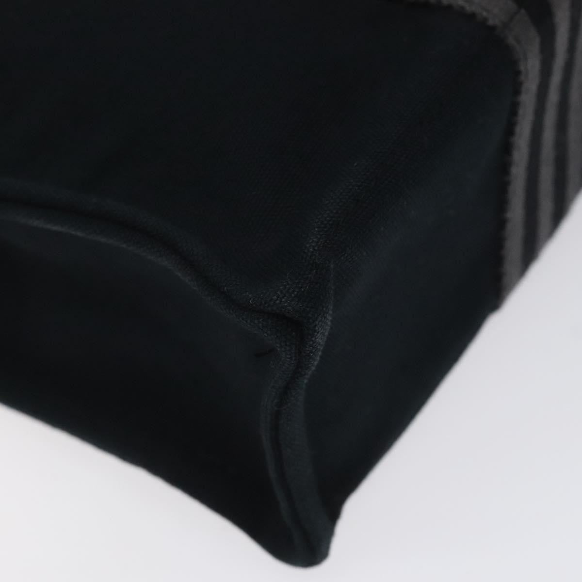 Hermes Fourre Tout Tote Canvas, BLACK, CANVAS, Tote bag