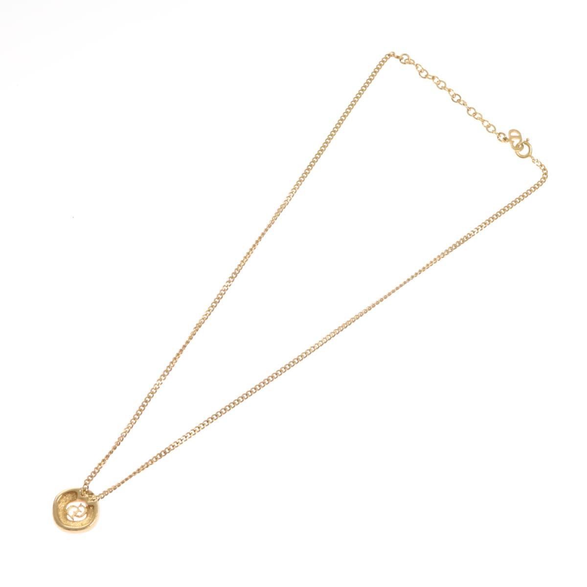 Christian Dior CD Pendant Necklace Metal, GOLD, METAL, Necklace