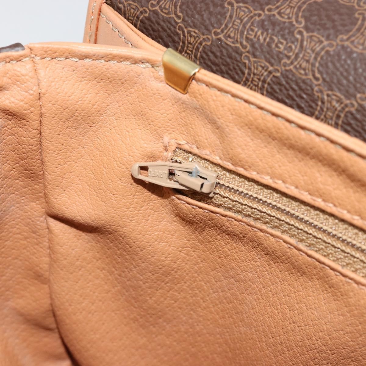 Celine Macadam Shoulder Bag PVC Leather, Brown, Canvas, Shoulder Bag