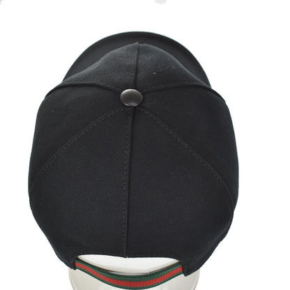 Gucci Web Baseball Cap GG Canvas, BLACK, CANVAS, Head accessory