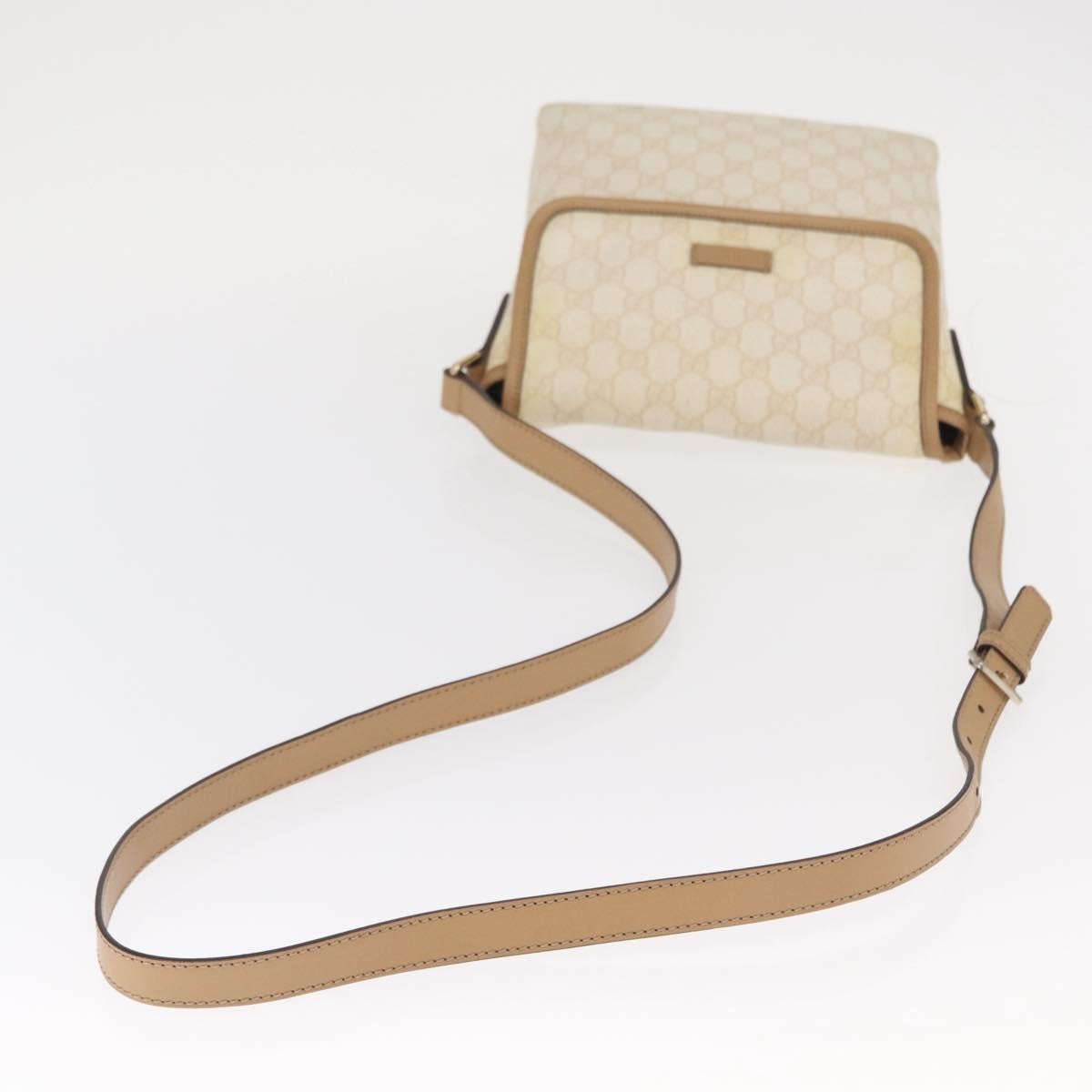 Gucci Flap Messenger GG Coated Canvas, WHITE, PVC, Shoulder bag