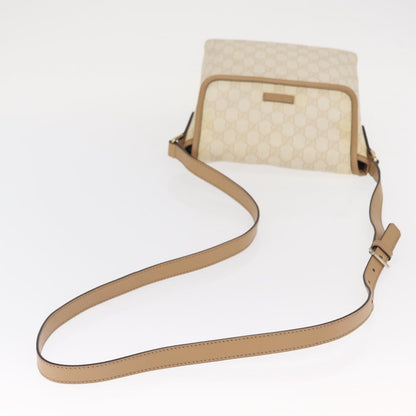 Gucci Flap Messenger GG Coated Canvas, WHITE, PVC, Shoulder bag