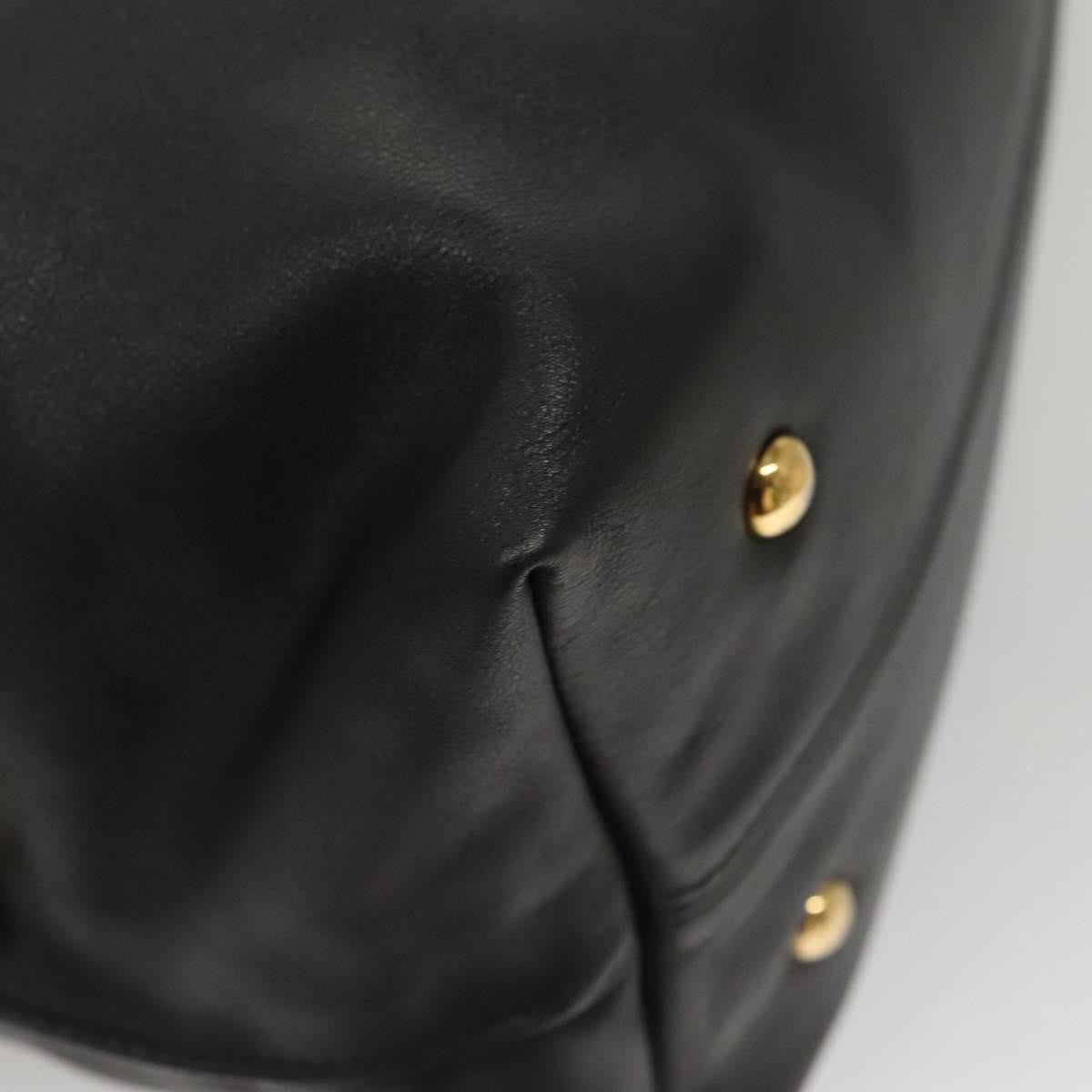 Salvatore Ferragamo Gancini handbag Leather, BLACK, LEATHER, Handbag