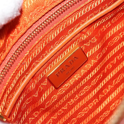 Prada Flat Messenger Tessuto with Leather, ORANGE, NYLON, Shoulder bag