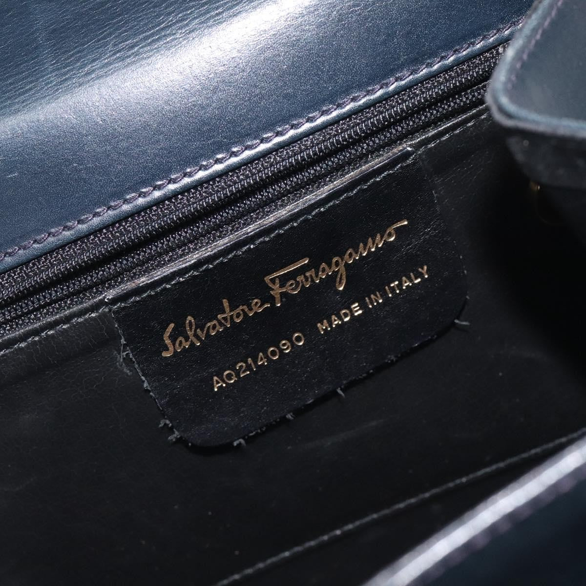 Salvatore Ferragamo Vintage Handbag Leather, BLACK, LEATHER, Handbag