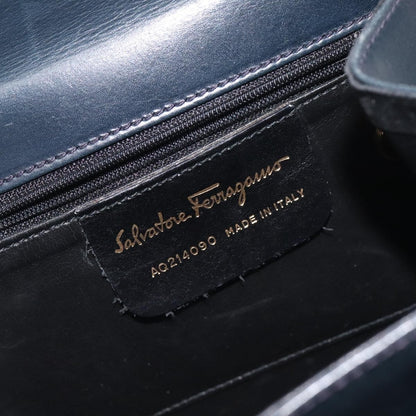 Salvatore Ferragamo Vintage Handbag Leather, BLACK, LEATHER, Handbag