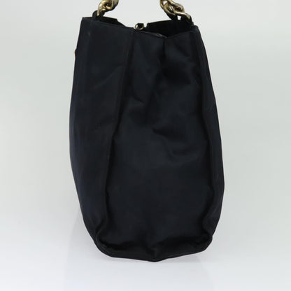 Prada Metal Handles Tote Tessuto, NAVY, NYLON, Tote bag