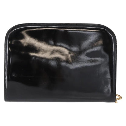 Salvatore Ferragamo Vintage Gancini Chain Shoulder Bag Patent Leather, BLACK, PATENT_LEATHER, Shoulder bag
