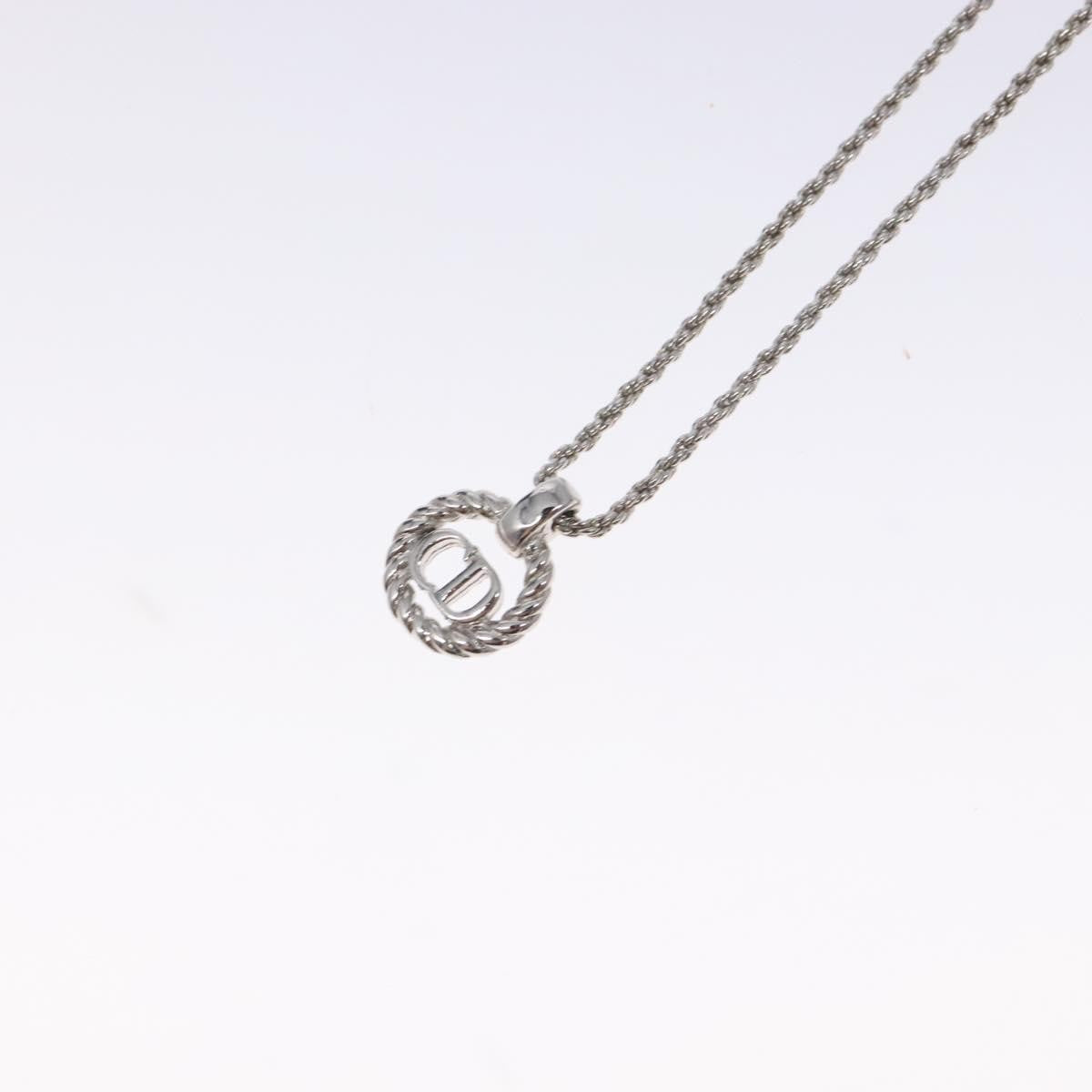Christian Dior CD Round Pendant Necklace Metal, SILVER, METAL, Necklace