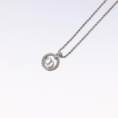 Christian Dior CD Round Pendant Necklace Metal, SILVER, METAL, Necklace