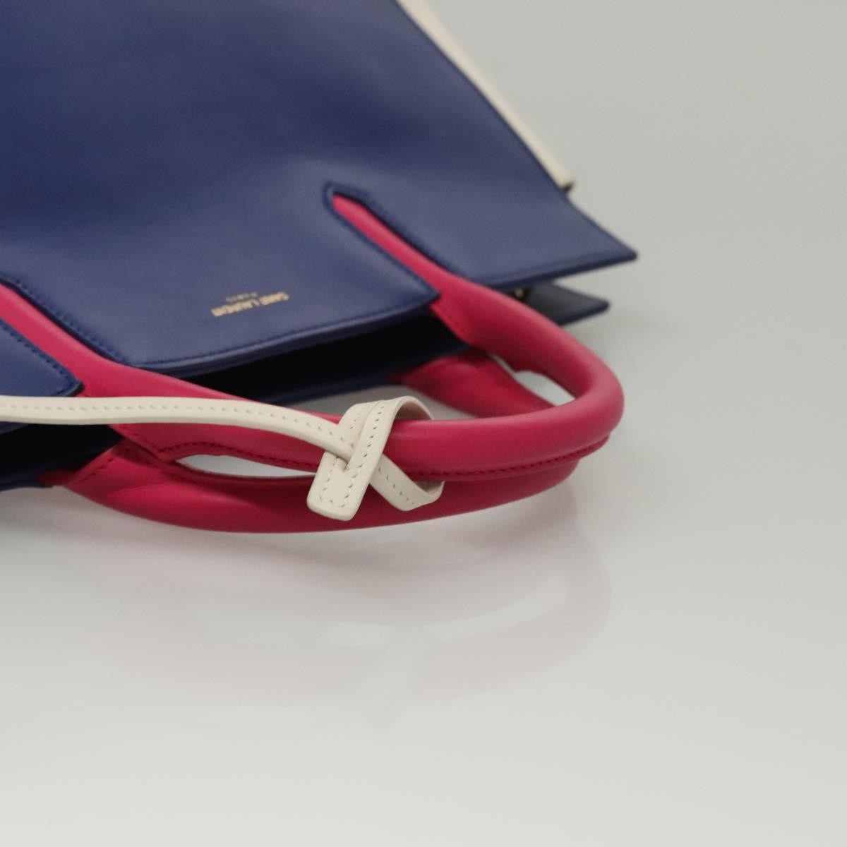 Saint Laurent Rive Gauche Cabas Leather, BLUE, LEATHER, Tote bag