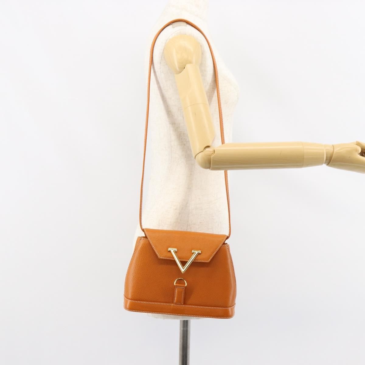 Valentino Garavani Vintage shoulder bag Leather, BROWN, LEATHER, Shoulder bag