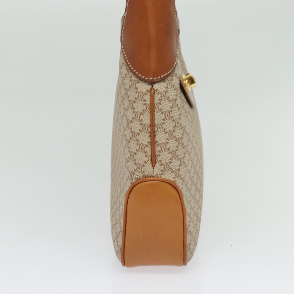 Celine Macadam Handbag Macadam with leather, BEIGE, CANVAS, Handbag