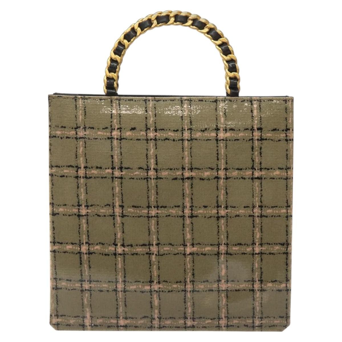 Chanel Vintage Chocolate Bar Tote Leather, Beige, Leather, Tote Bag