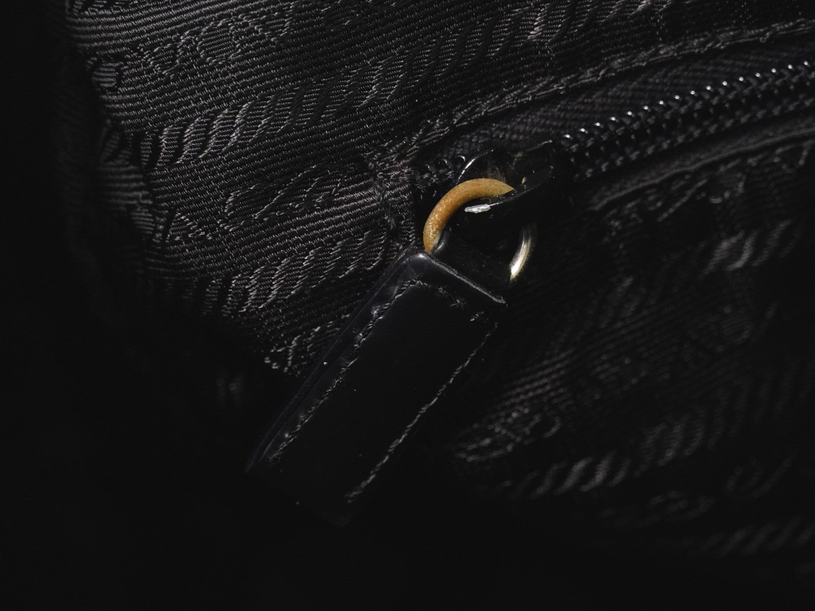 Prada Front Zip Messenger Bag Tessuto, Black, Nylon, Shoulder Bag