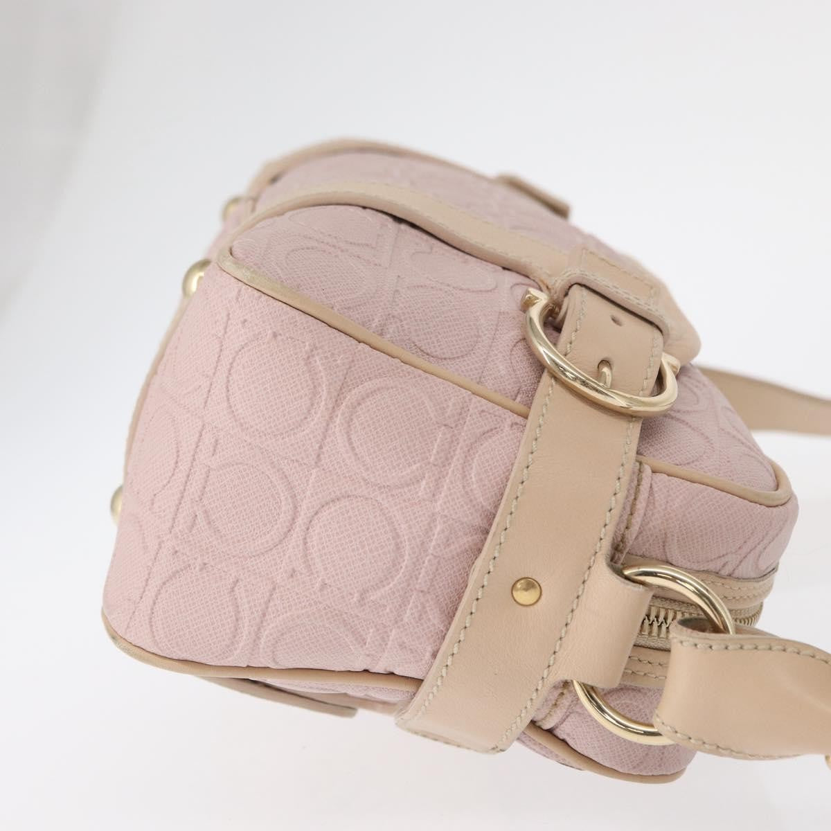 Salvatore Ferragamo Gancini Shoulder Bag Leather, PINK, LEATHER, Shoulder bag