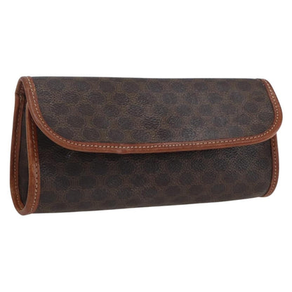 Celine Macadam Pochette Canvas and Leather, BROWN, CANVAS, Clutche & pouche