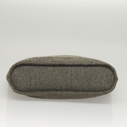 Chanel Vintage Chocolate Bar Metal Ring Tote Quilted Canvas, GRAY, CANVAS, Handbag