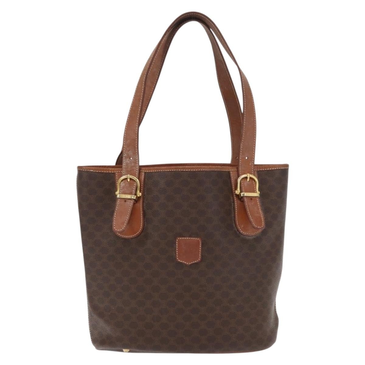 Celine Vintage Macadam Tote bag Canvas, BROWN, CANVAS, Tote bag