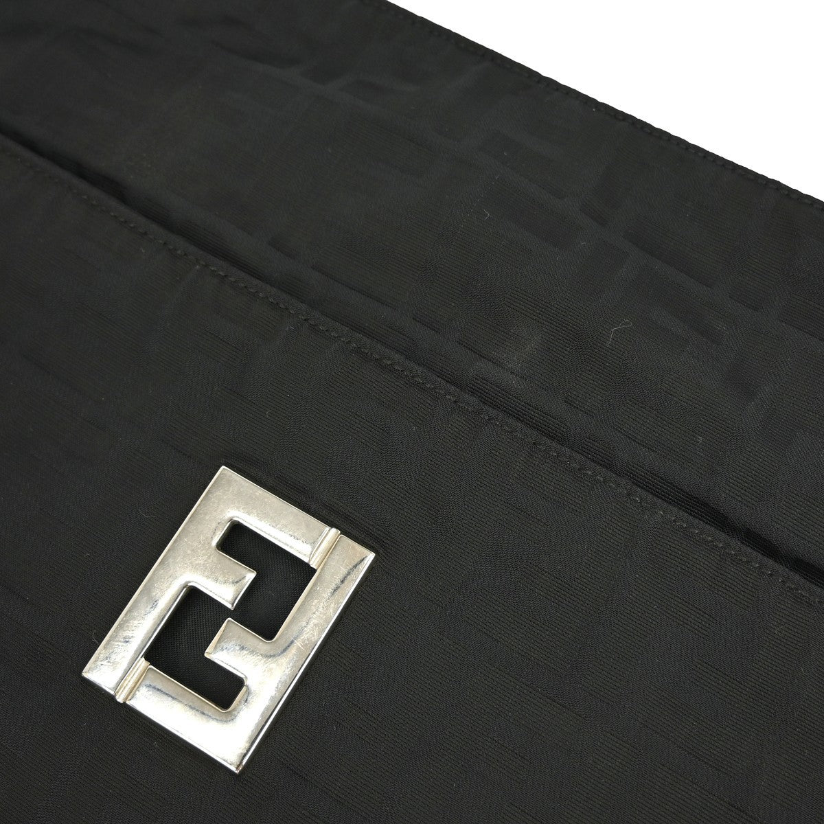 Fendi Vintage Shoulder Bag Zucca Canvas, BLACK, CANVAS, Shoulder bag