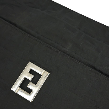 Fendi Vintage Shoulder Bag Zucca Canvas, BLACK, CANVAS, Shoulder bag