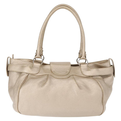 Salvatore Ferragamo Gancini handbag Leather, GOLD, LEATHER, Handbag