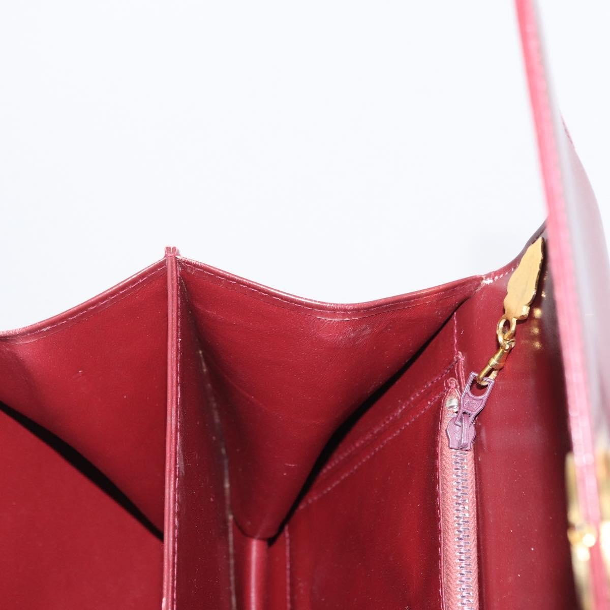 Gucci Vintage Handbag Leather, BURGUNDY, LEATHER, Handbag