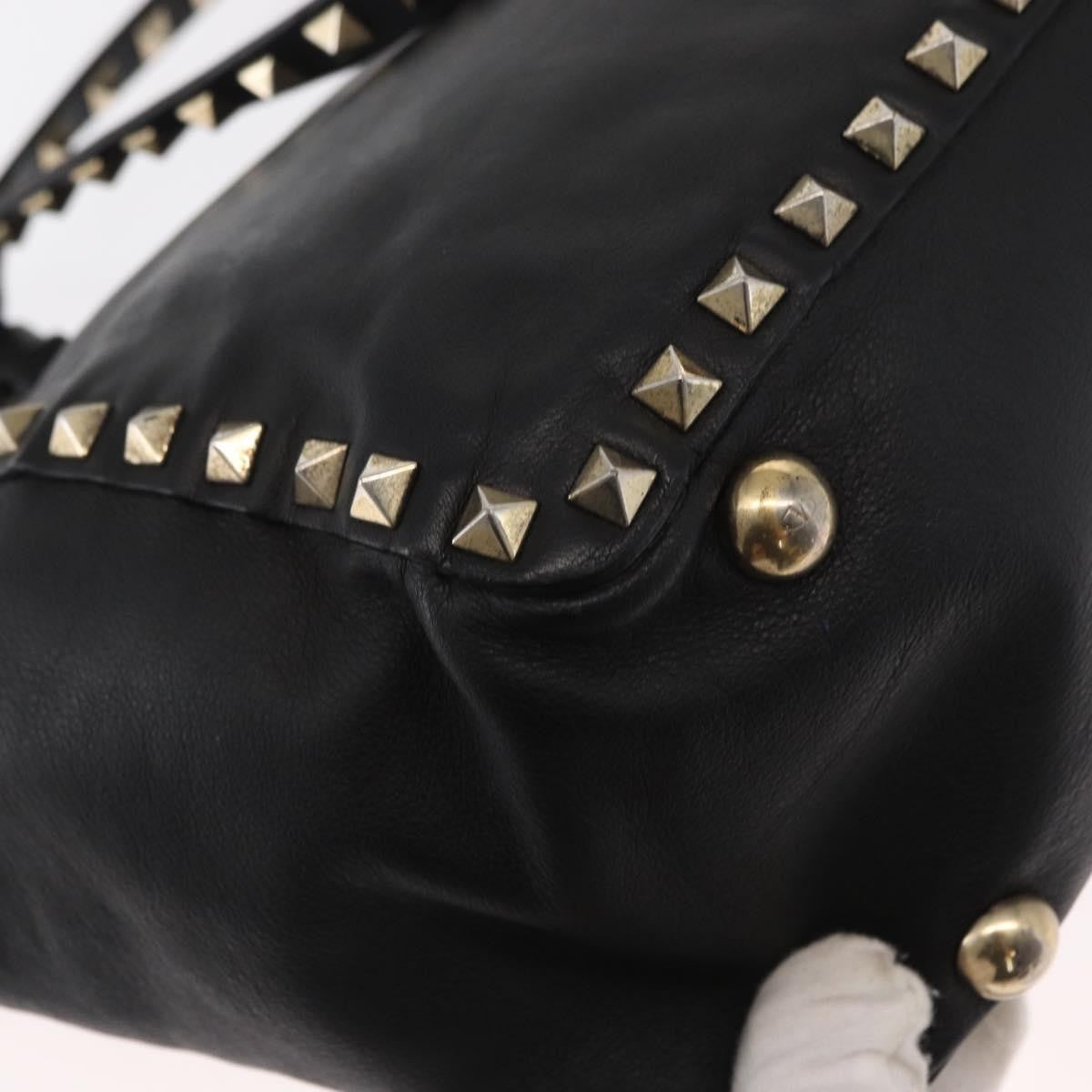 Valentino Garavani Rockstud Tote Textured Leather, BLACK, LEATHER, Tote bag