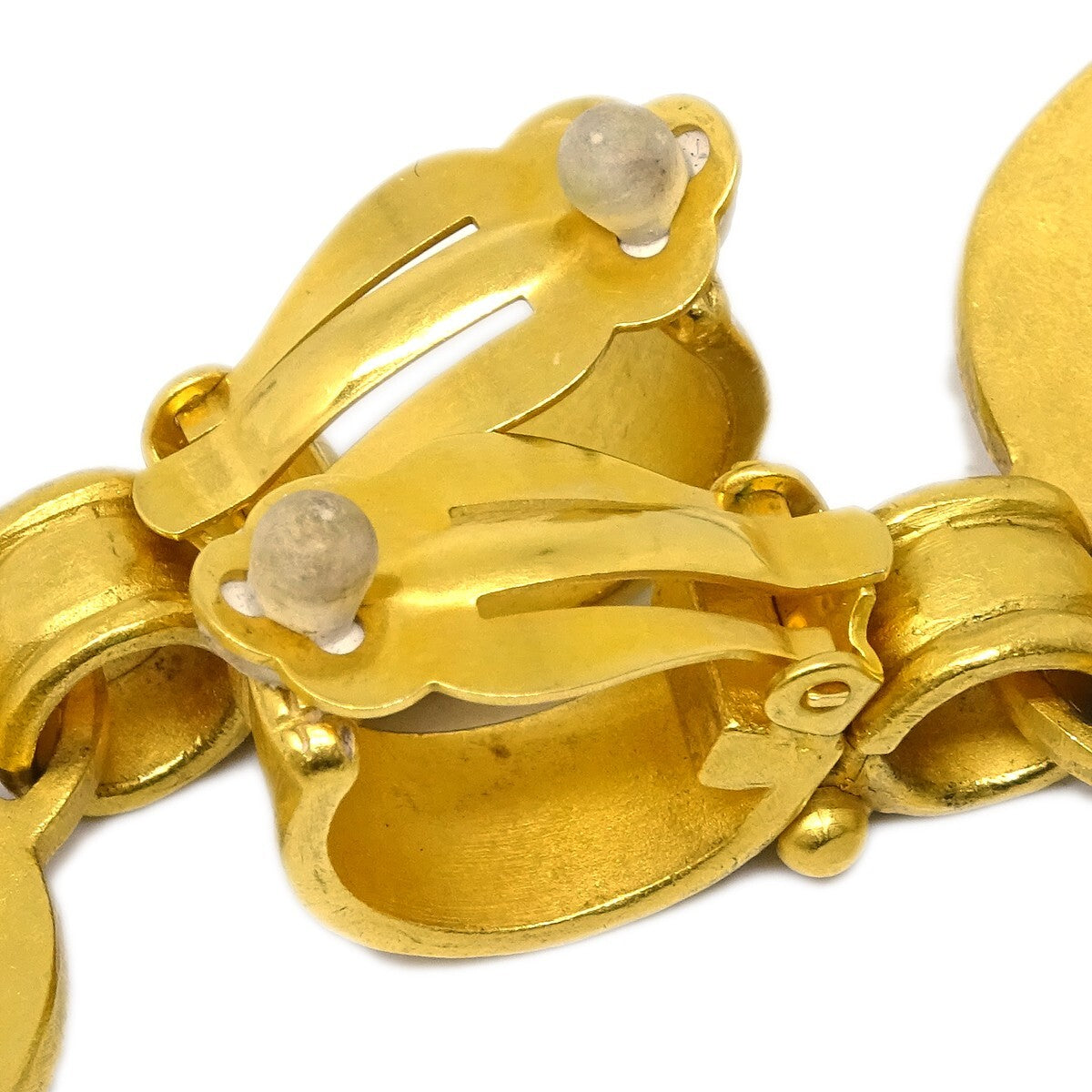 Chanel Vintage CC Heart Cut Out Drop Clip-On Earrings Metal, GOLD, GOLD_PLATED, Earrings