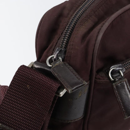 Prada Front Pocket Crossbody Bag Tessuto, BURGUNDY, NYLON, Shoulder bag