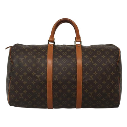 Louis Vuitton Keepall Bag Monogram Canvas, BROWN, CANVAS, Travel bag