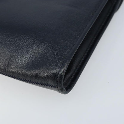 Christian Dior Vintage Chain Envelope Flap Bag Honeycomb Coated Canvas, NAVY, LEATHER, Shoulder bag
