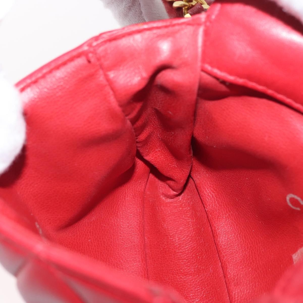 Chanel Vintage CC Flap Waist Bag Quilted Lambskin, Red, Leather, Clutch