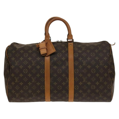 Louis Vuitton Keepall Bag Monogram Canvas, BROWN, CANVAS, Travel bag