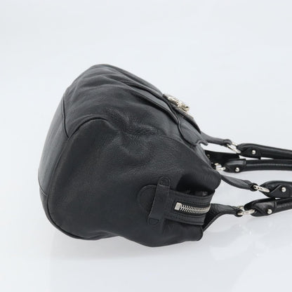 Salvatore Ferragamo Gancini handbag Leather, Black, Leather, Handbag