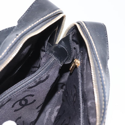 Chanel Surpique Boston Bag Quilted Leather, BLACK, LEATHER, Travel bag