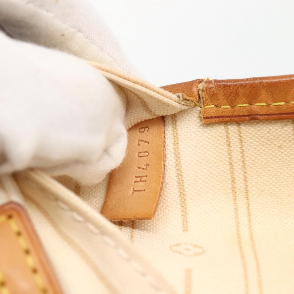 Louis Vuitton Neverfull Tote Damier azur, WHITE, CANVAS, Tote bag