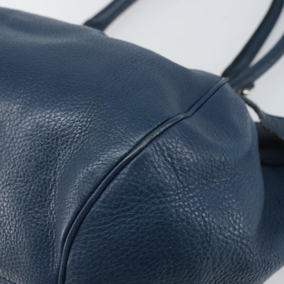 Salvatore Ferragamo Gancini handbag Leather, BLUE, LEATHER, Handbag
