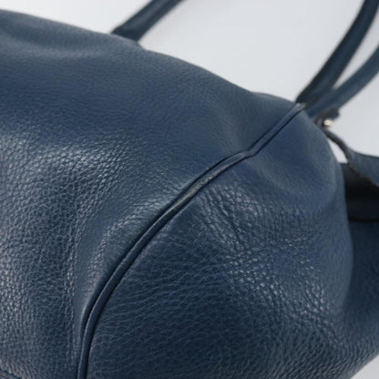 Salvatore Ferragamo Gancini handbag Leather, BLUE, LEATHER, Handbag