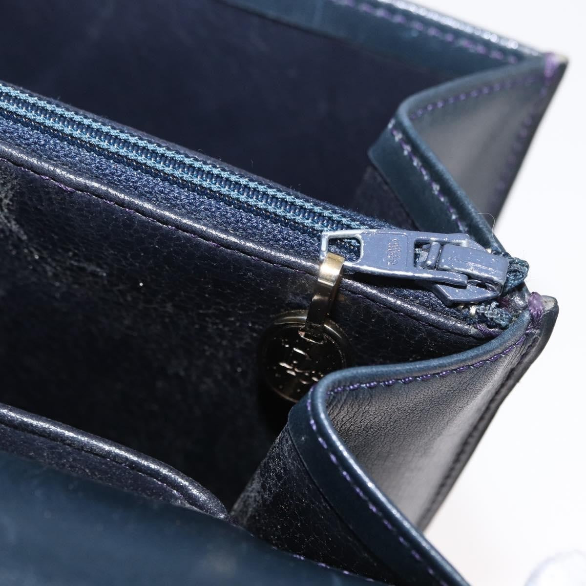 Christian Dior Vintage Handbag Leather, NAVY, LEATHER, Handbag