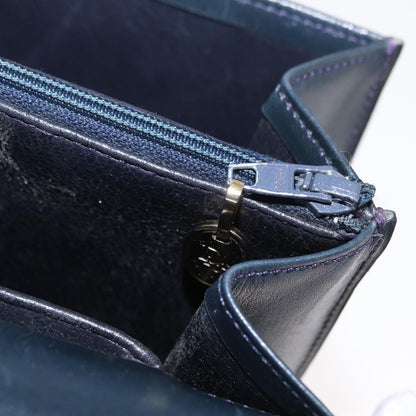 Christian Dior Vintage Handbag Leather, NAVY, LEATHER, Handbag